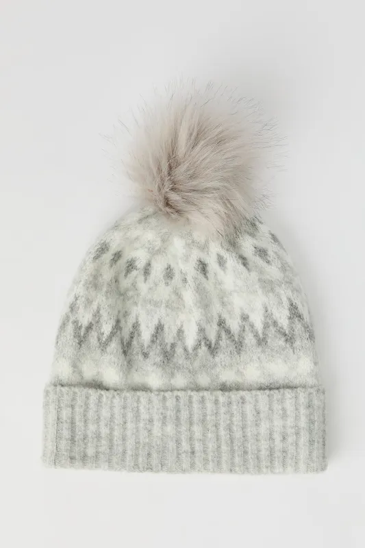 Fair Isle Pom Pom Beanie sold by Urban Planet