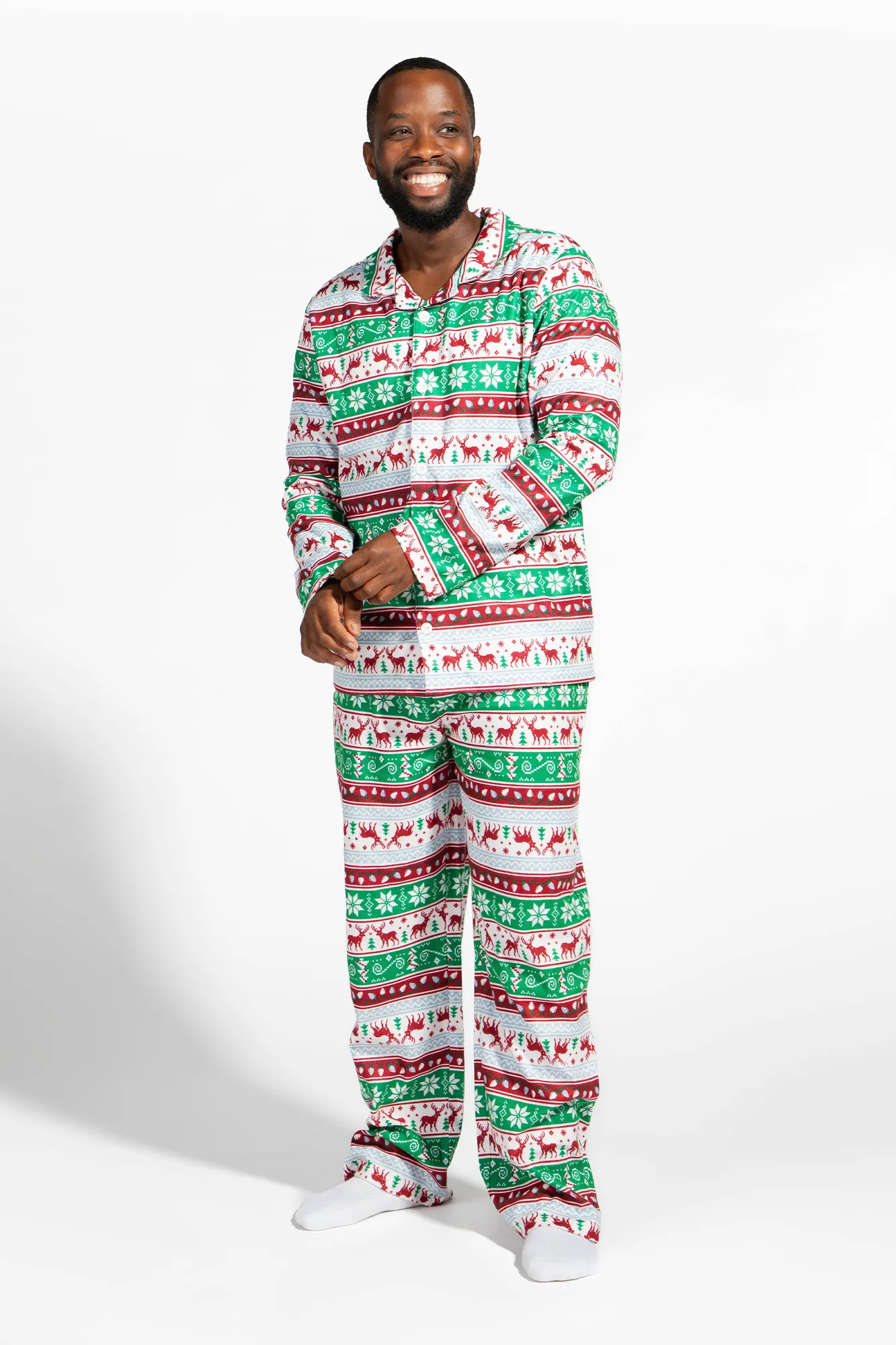 Mens Fammy Jammies Fair Isle Flannel Pajama Set sold by Urban Planet