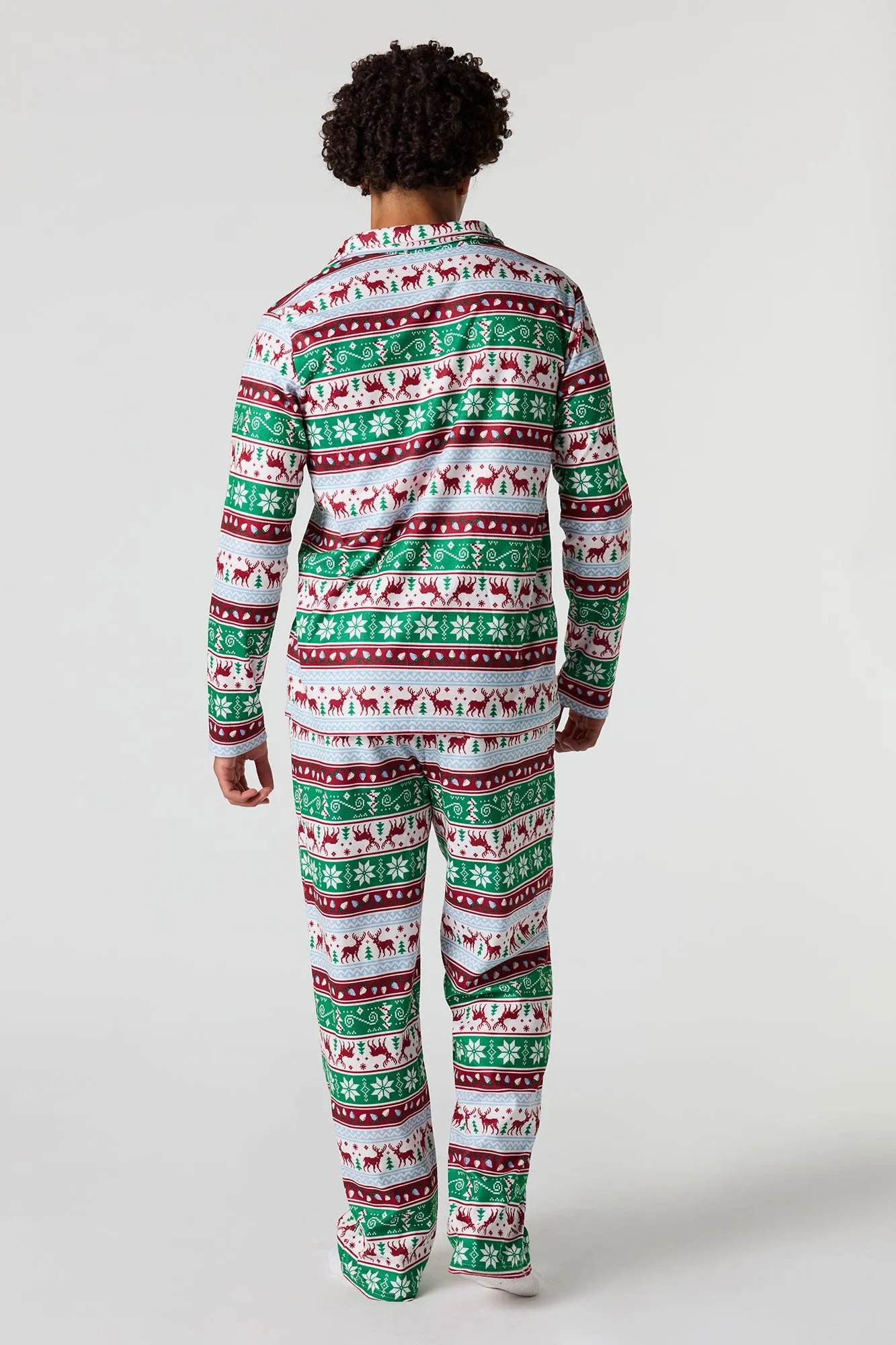 Mens Fammy Jammies Fair Isle Flannel Pajama Set sold by Urban Planet product image thumbnail 5