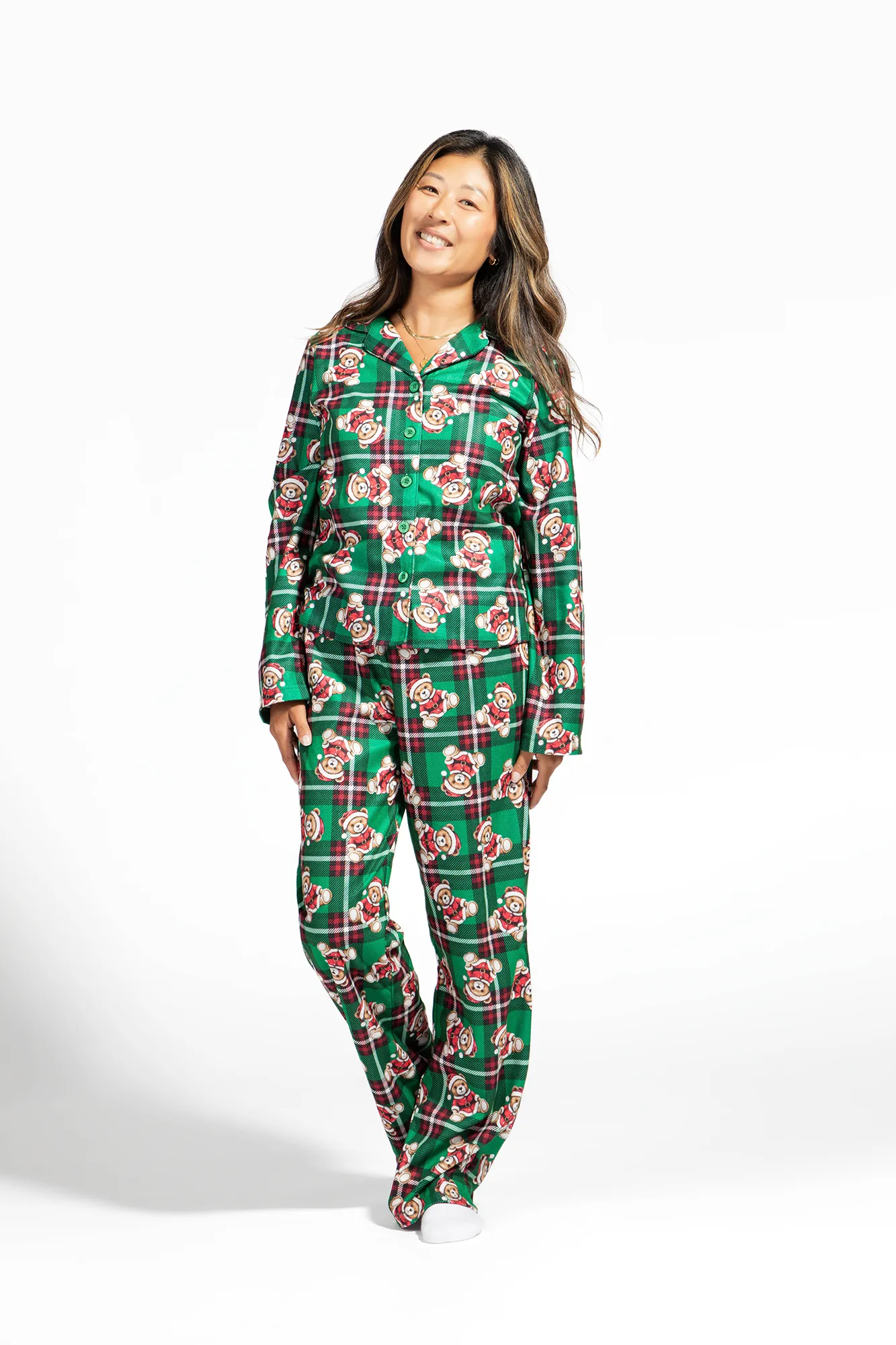 Womens Fammy Jammies Bear Flannel Pajama Set sold by Urban Planet