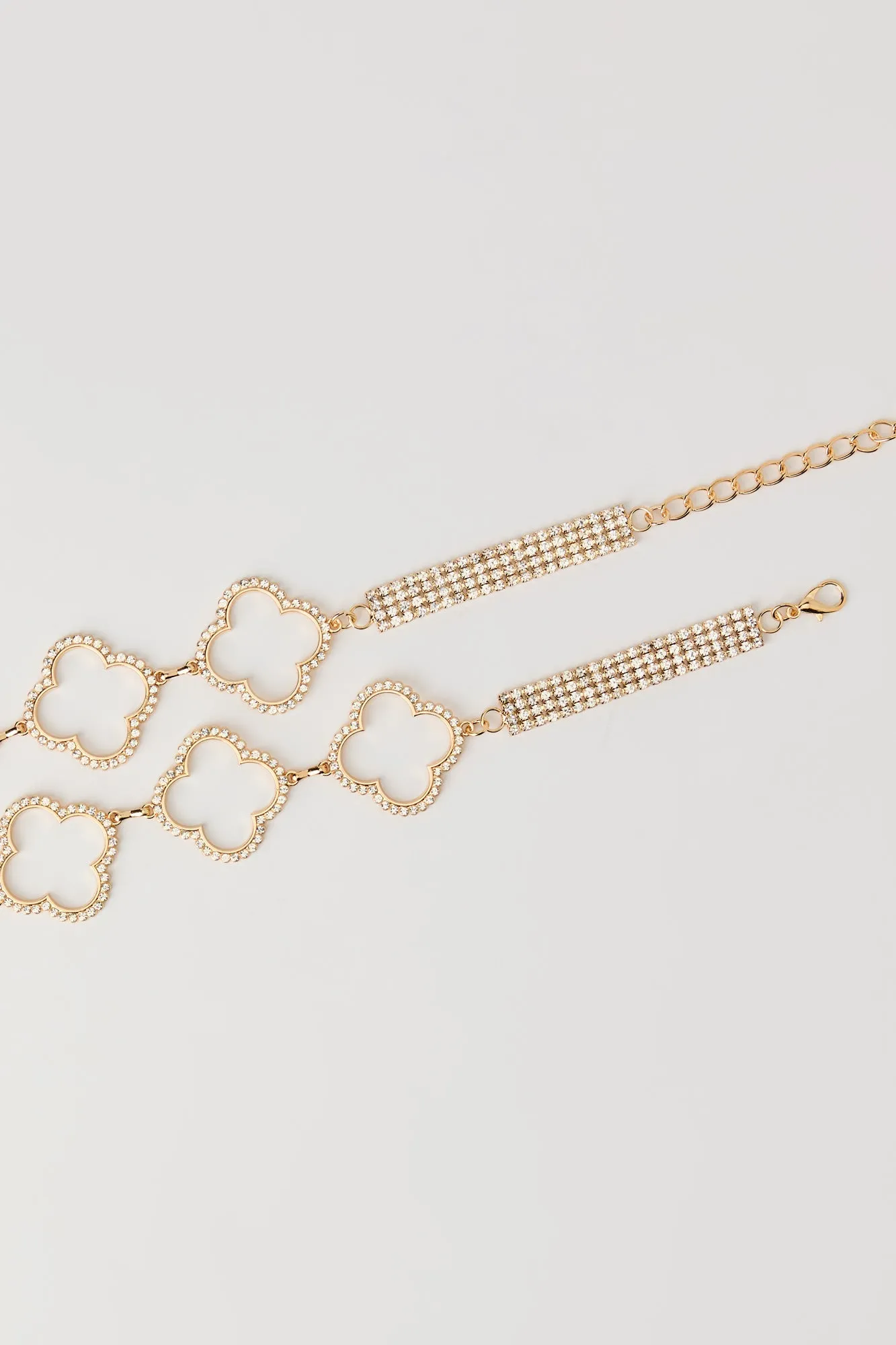 Rhinestone Clover Chain Belt sold by Urban Planet product image thumbnail 2