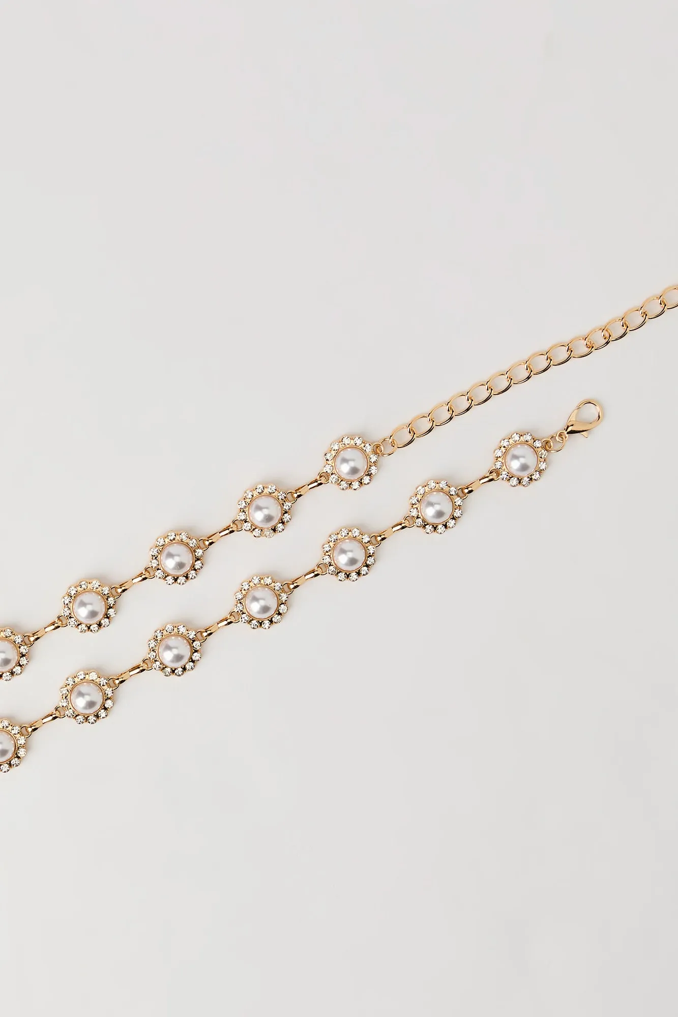 Faux Pearl Rhinestone Chain Belt sold by Urban Planet product image thumbnail 4