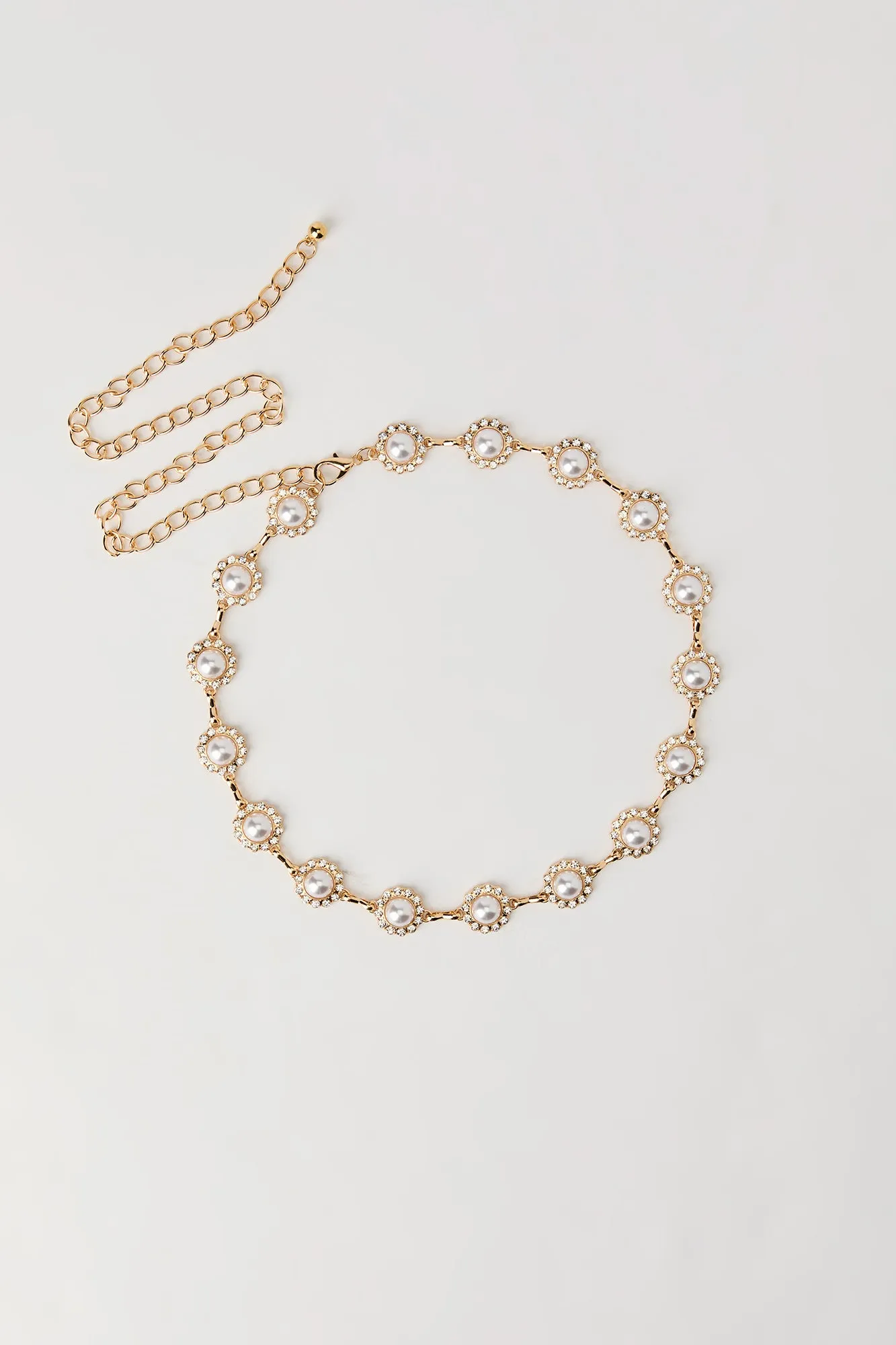 Faux Pearl Rhinestone Chain Belt sold by Urban Planet product image thumbnail 3