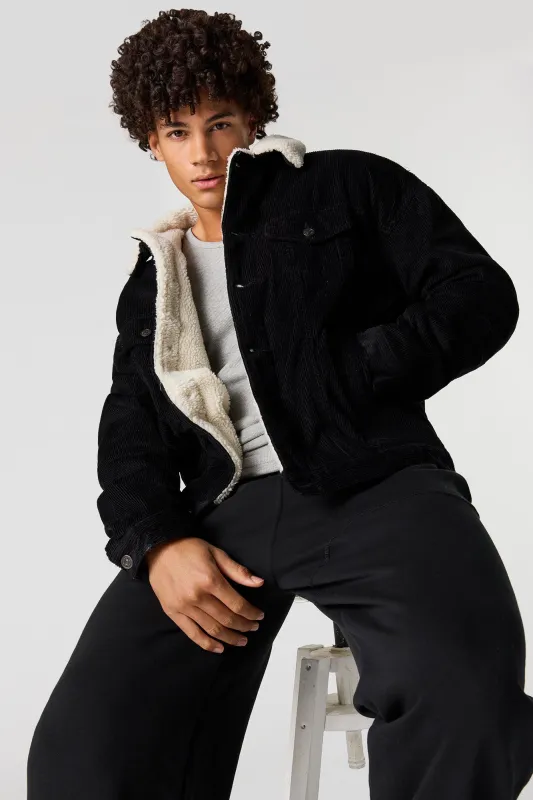 Sherpa Lined Corduroy Jacket sold by Urban Planet