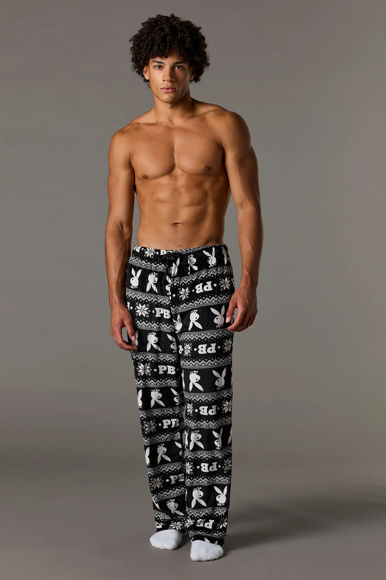 Playboy Christmas Print Pajama Pant sold by Urban Planet product image thumbnail 5