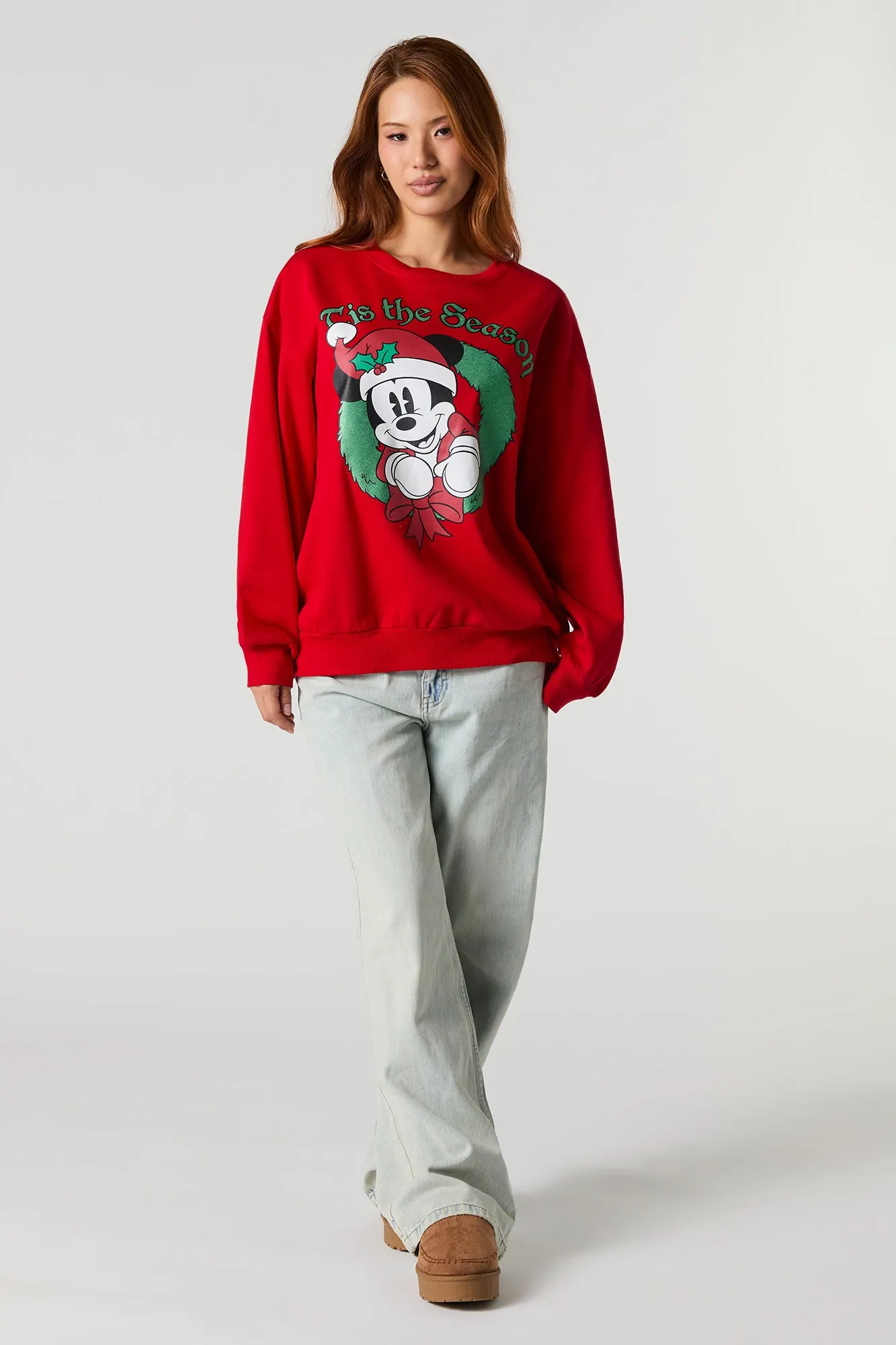 Mickey Mouse Glitter Graphic Fleece Sweatshirt sold by Urban Planet product image thumbnail 3