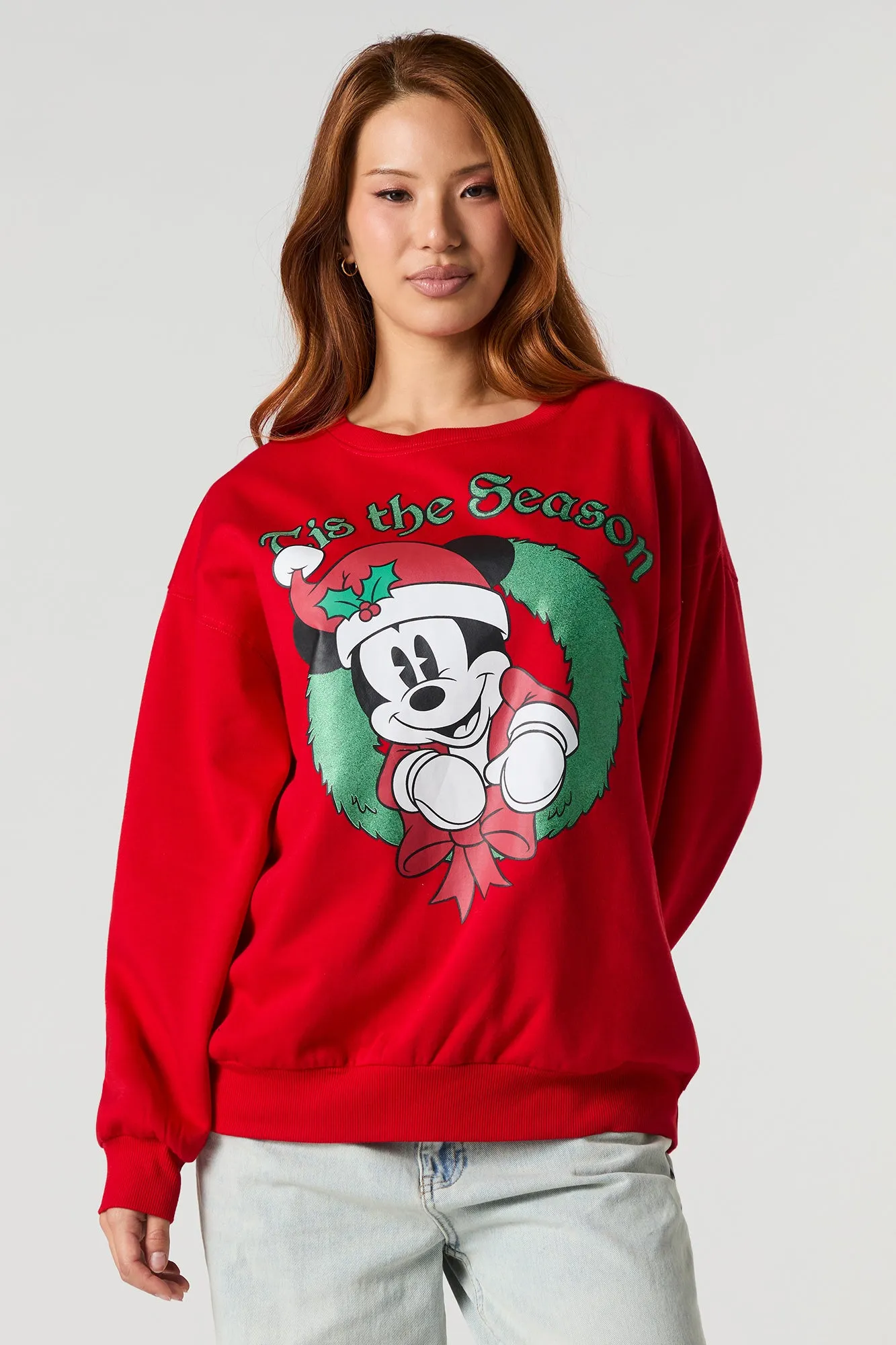 Mickey Mouse Glitter Graphic Fleece Sweatshirt sold by Urban Planet