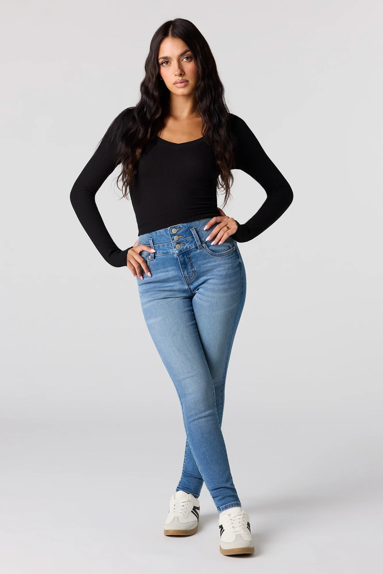 High Rise Push Up Skinny Medium Jean sold by Urban Planet