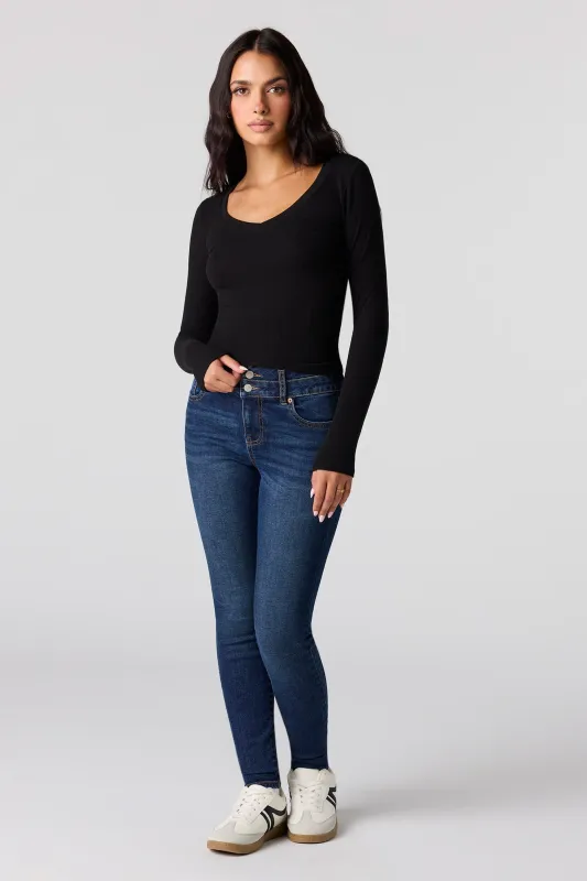 High Rise Push Up Skinny Dark Jean sold by Urban Planet