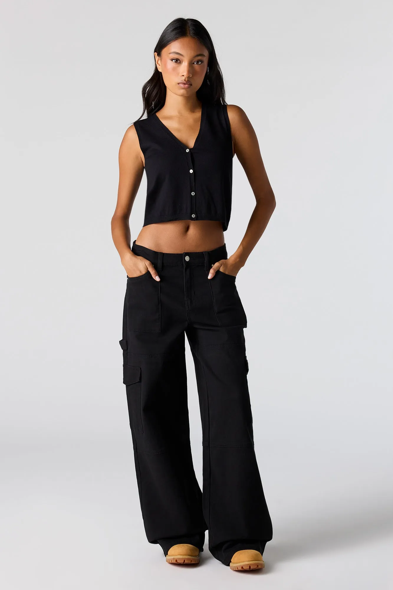 Low Rise Baggy Denim Cargo Pant sold by Urban Planet product image thumbnail 4
