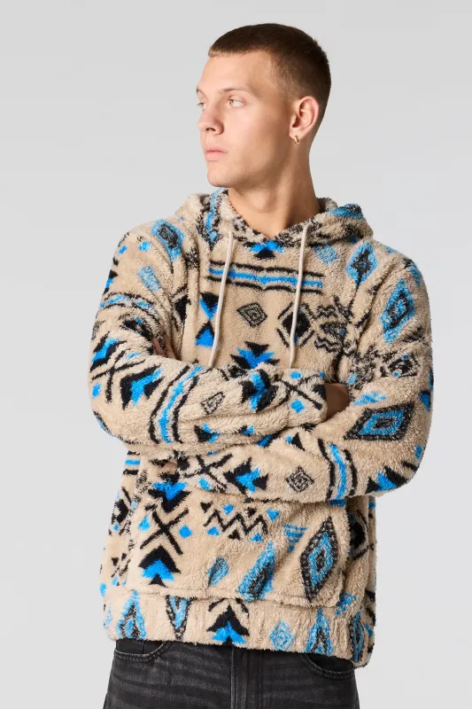 Sherpa Printed Hoodie sold by Urban Planet