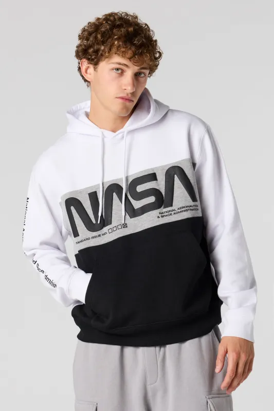 NASA Puff Print Colourblock Hoodie sold by Urban Planet