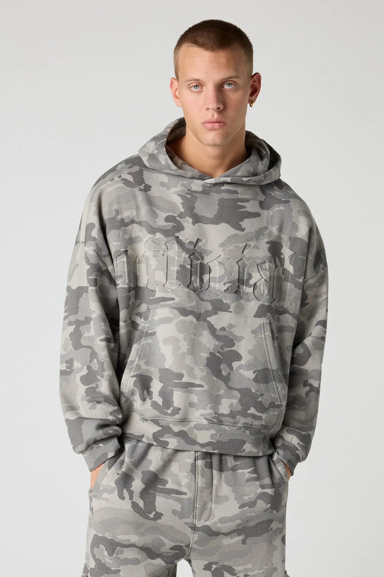 Official Embossed Boxy Fleece Hoodie sold by Urban Planet