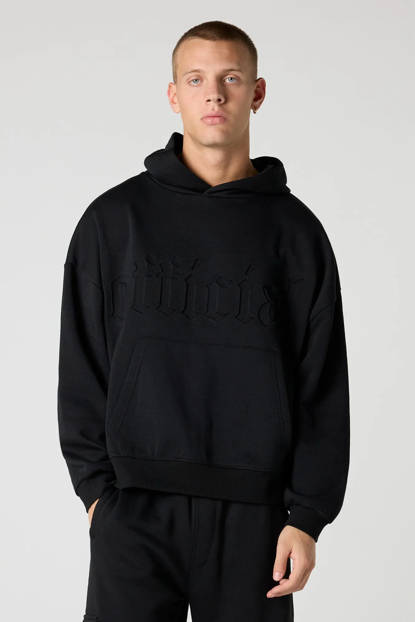 Official Embossed Boxy Fleece Hoodie sold by Urban Planet product image thumbnail 3