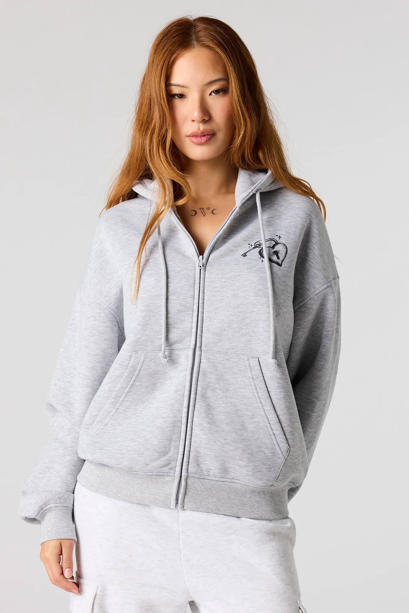 Puff Print Boxy Zip-Up Hoodie sold by Urban Planet product image thumbnail 2