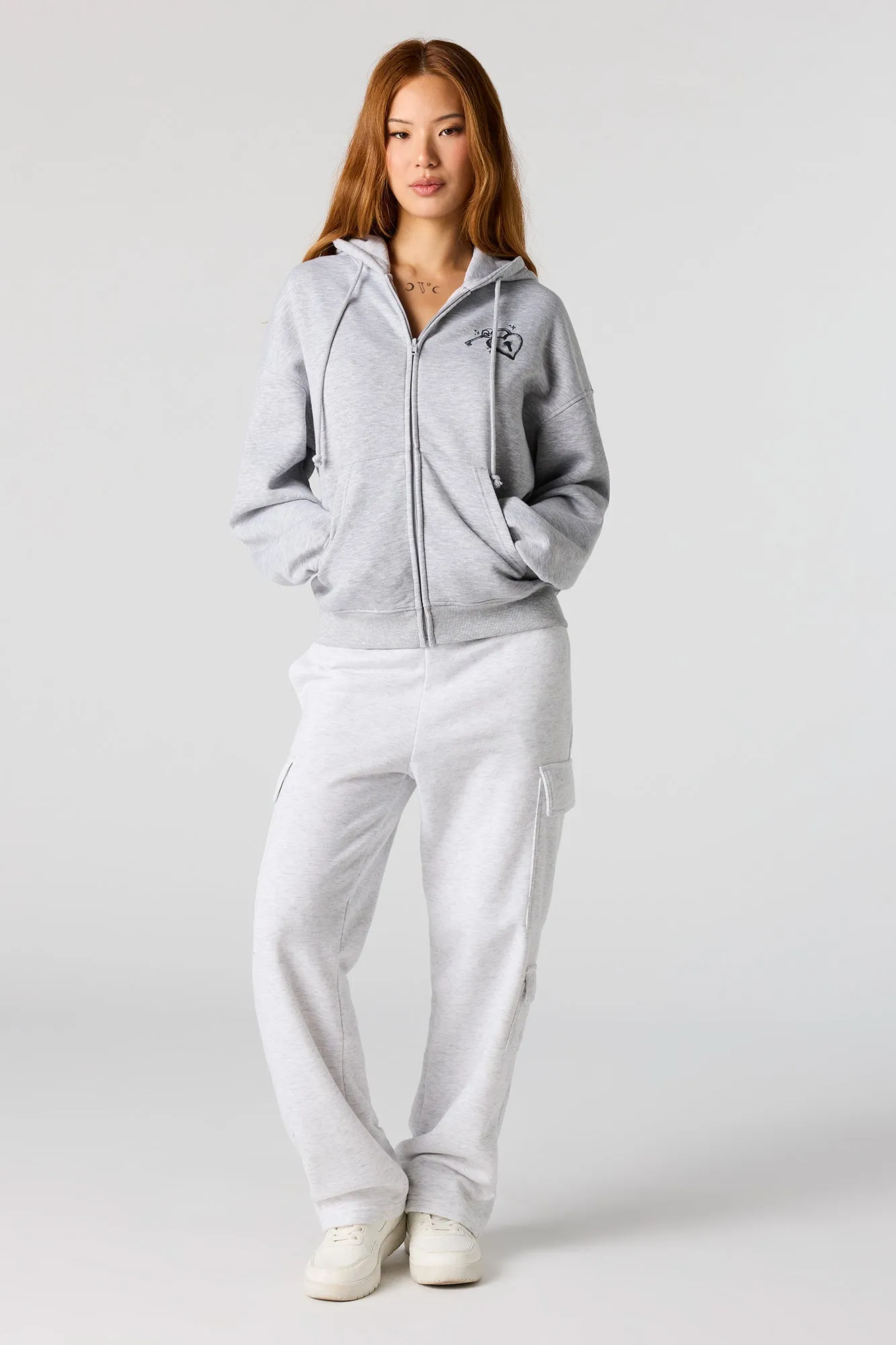 Puff Print Boxy Zip-Up Hoodie sold by Urban Planet product image thumbnail 3