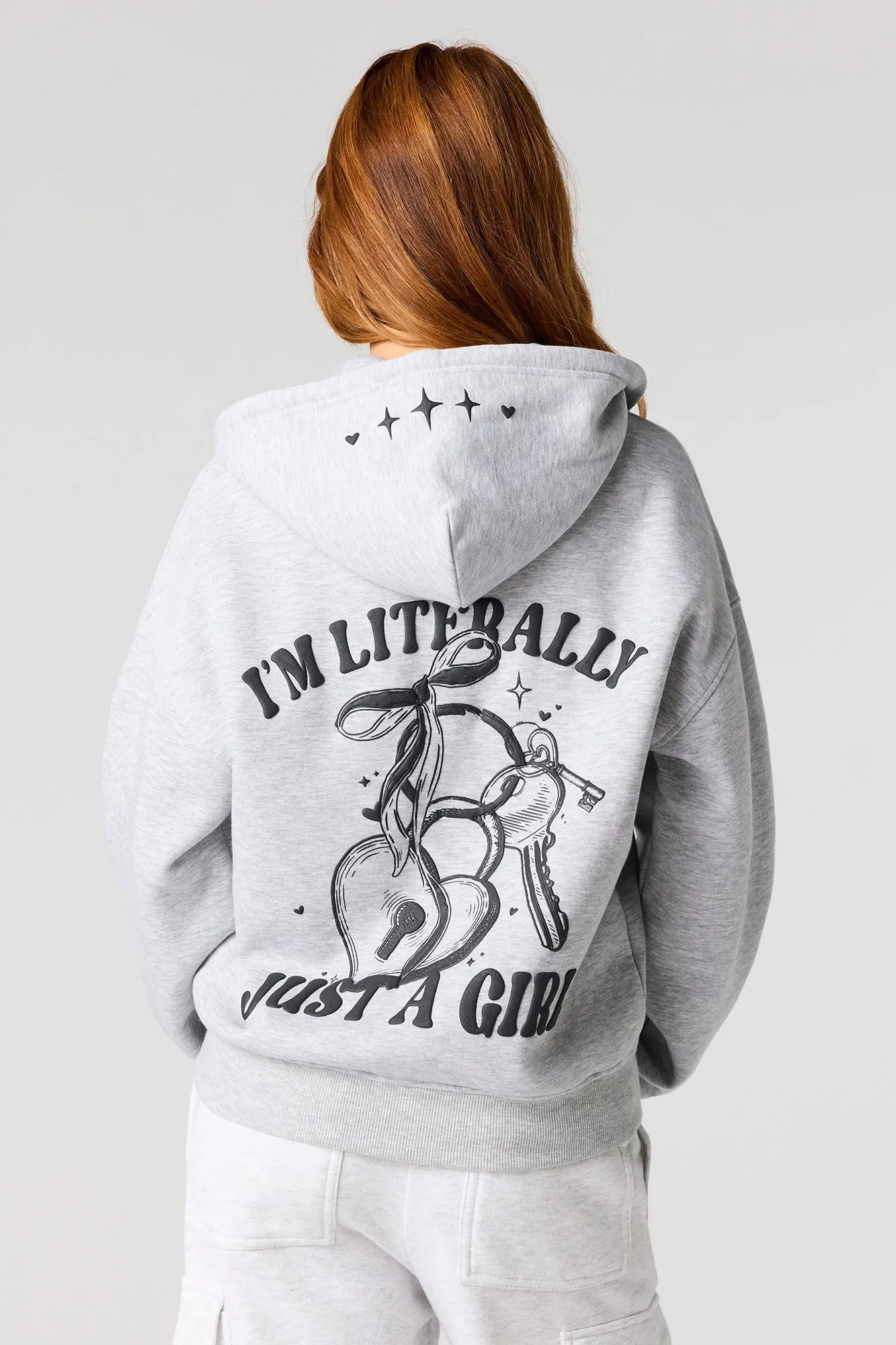 Puff Print Boxy Zip-Up Hoodie sold by Urban Planet