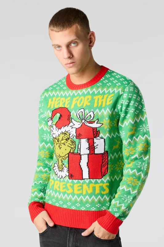 Grinch Jacquard Knit Christmas Sweater sold by Urban Planet