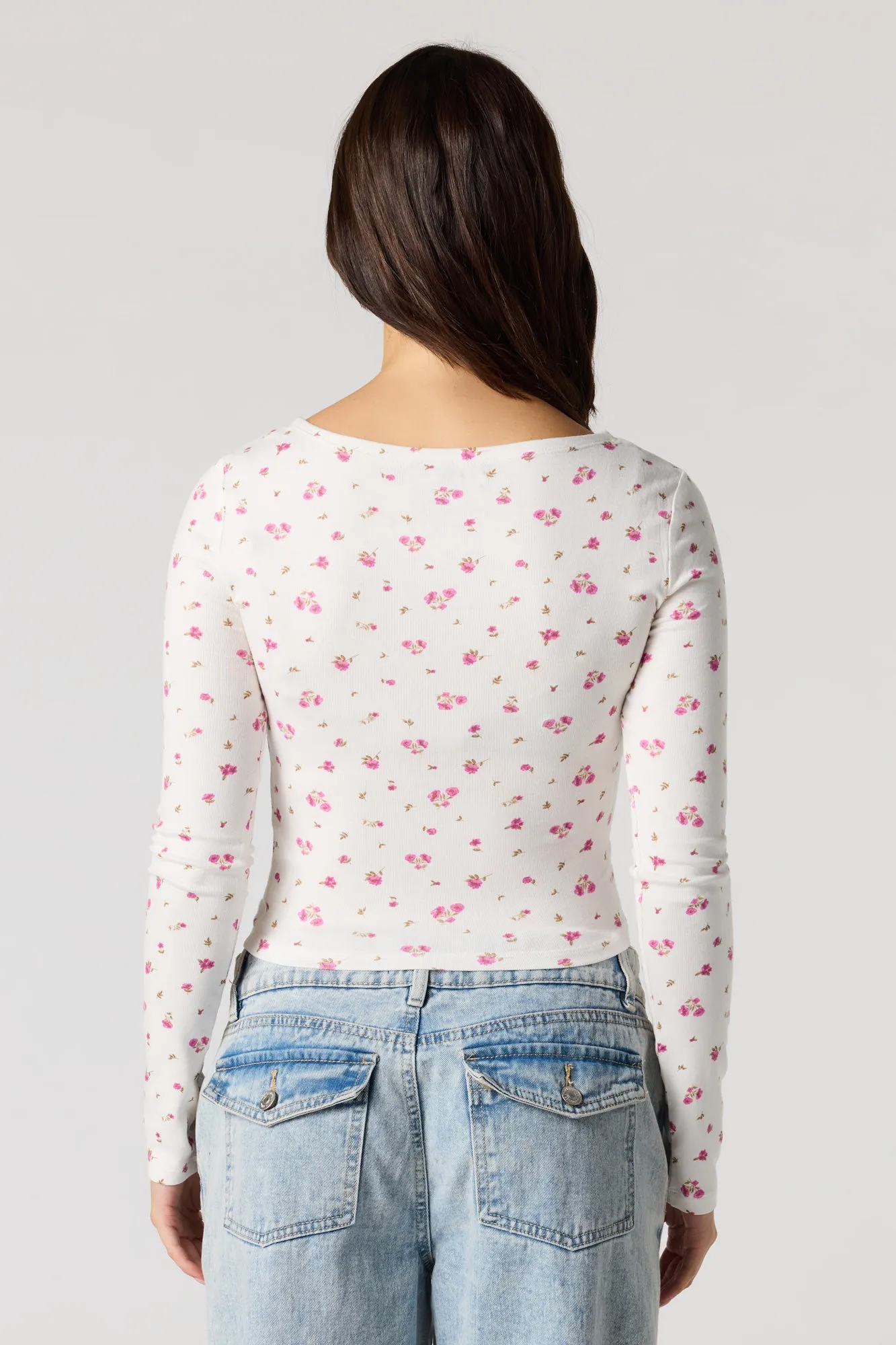 Ribbed Ribbon Bow Long Sleeve Top sold by Urban Planet product image thumbnail 2