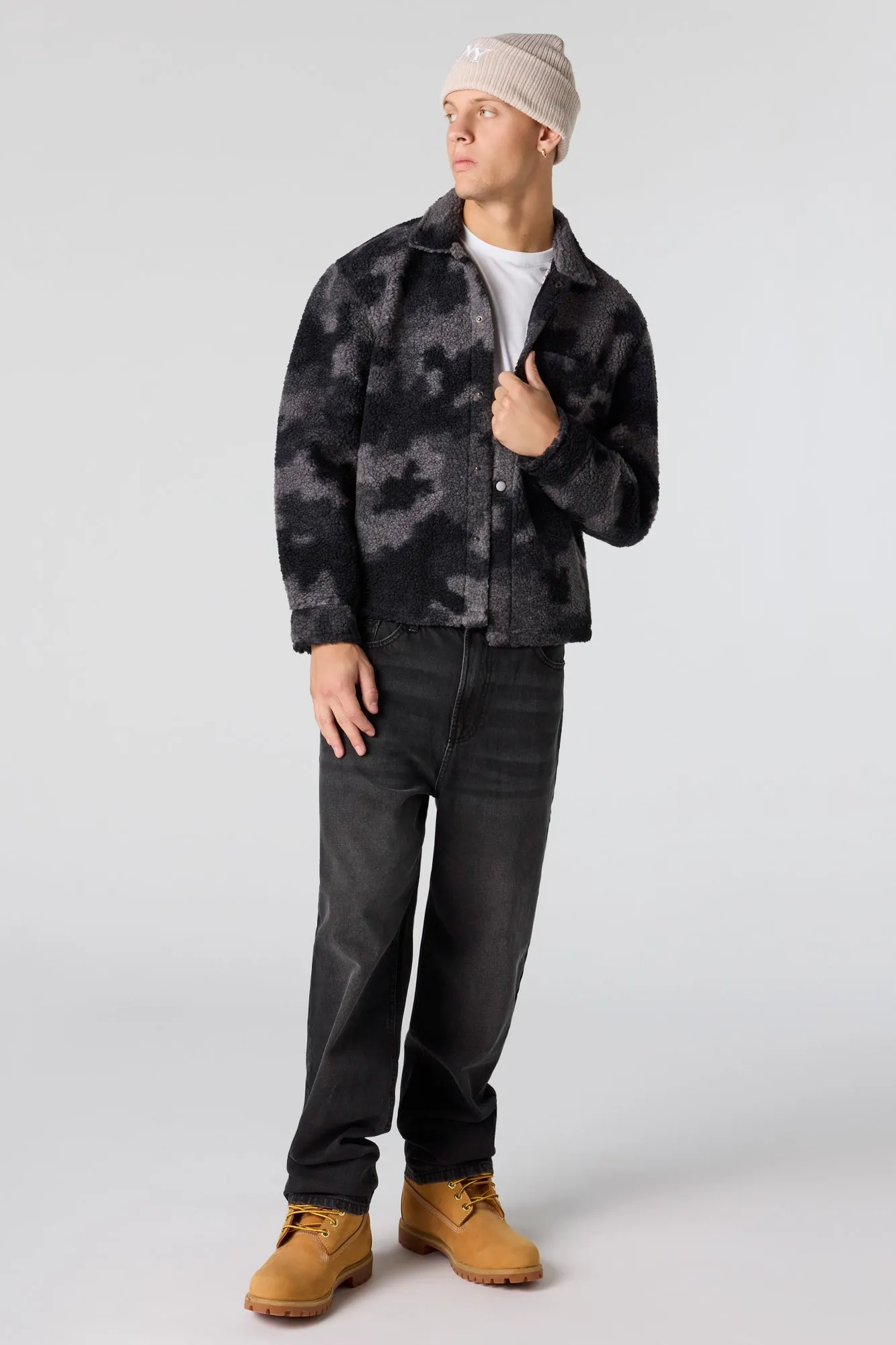 Sherpa Button-Up Jacket sold by Urban Planet product image thumbnail 3
