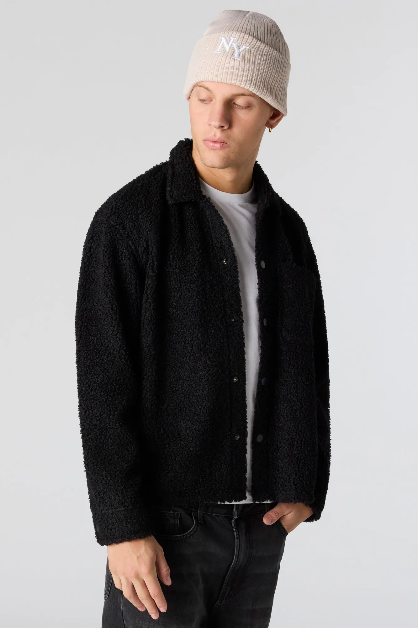 Sherpa Button-Up Jacket sold by Urban Planet product image thumbnail 4