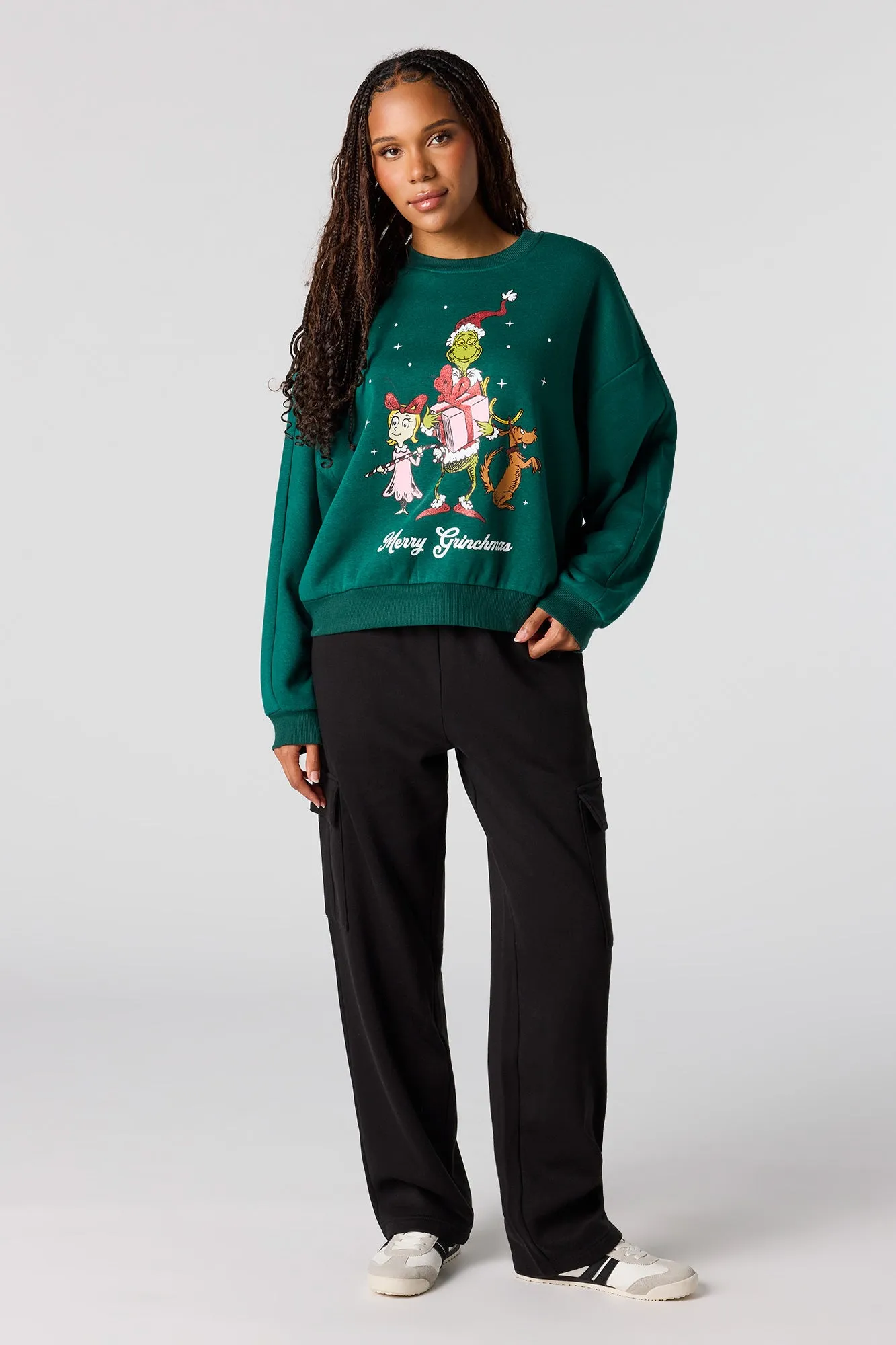 Grinch Christmas Graphic Fleece Sweatshirt sold by Urban Planet product image thumbnail 3