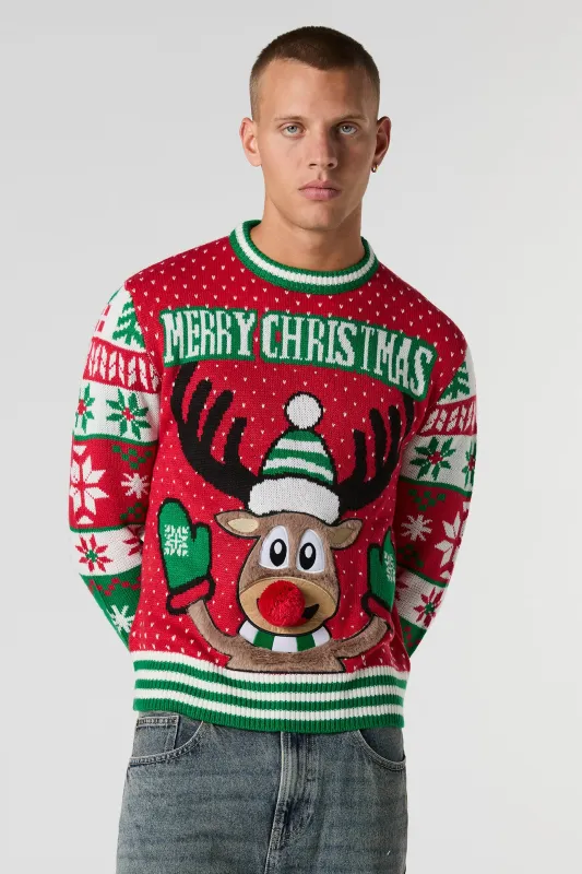 Furry Reindeer Christmas Sweater sold by Urban Planet
