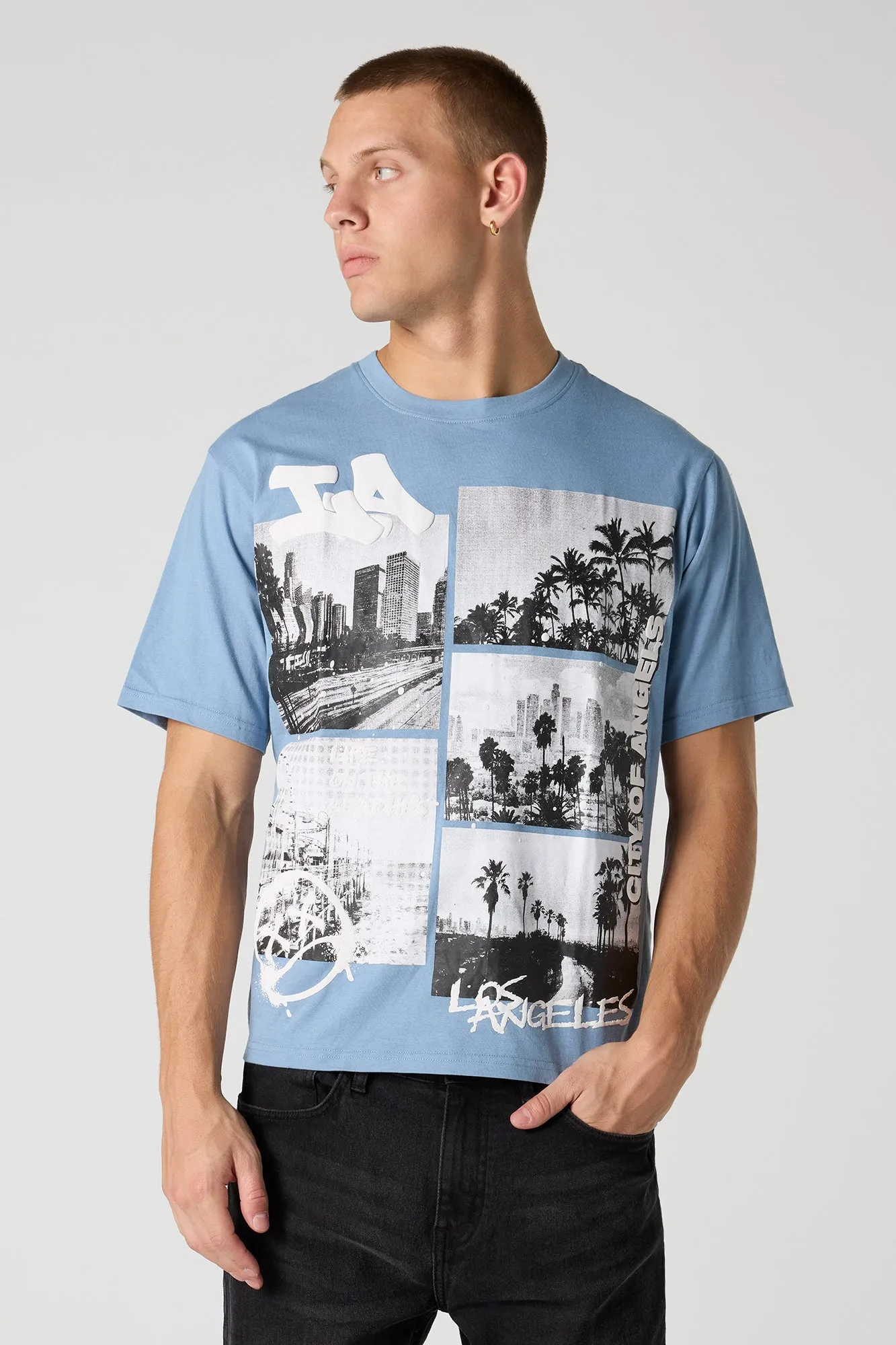 LA Puff Print Relaxed T-Shirt sold by Urban Planet