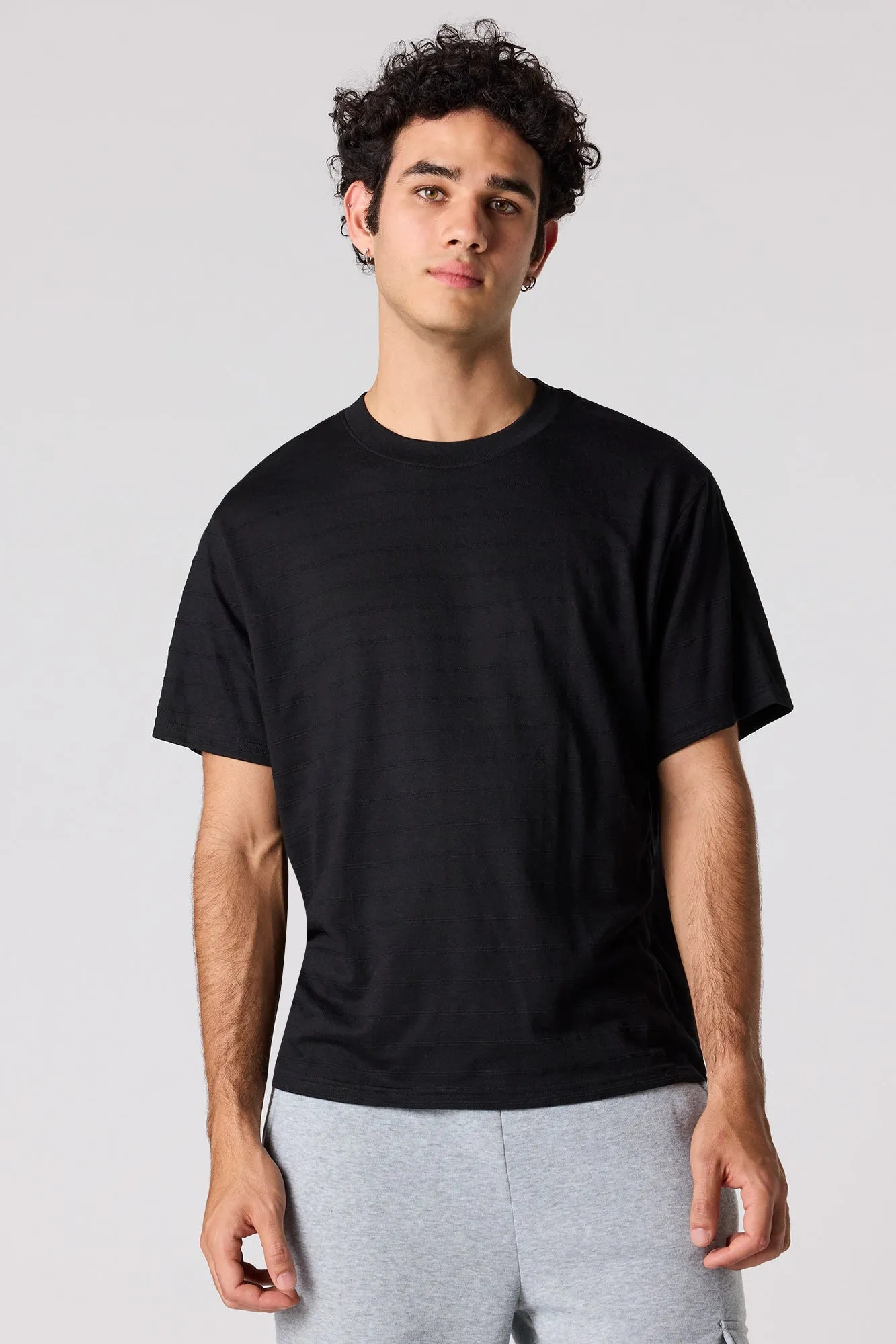 Textured Stripe T-Shirt sold by Urban Planet product image thumbnail 4