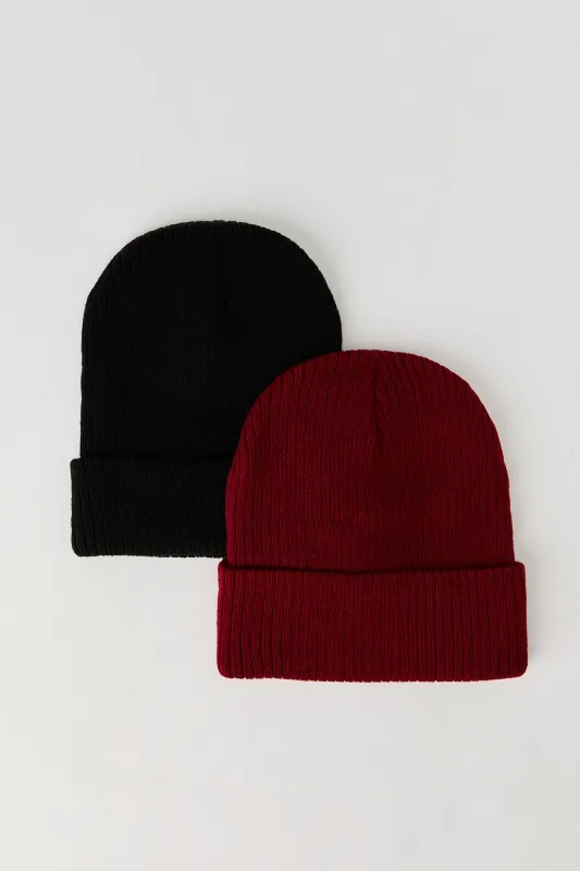 Ribbed Knit Beanie (2 Pack) sold by Urban Planet