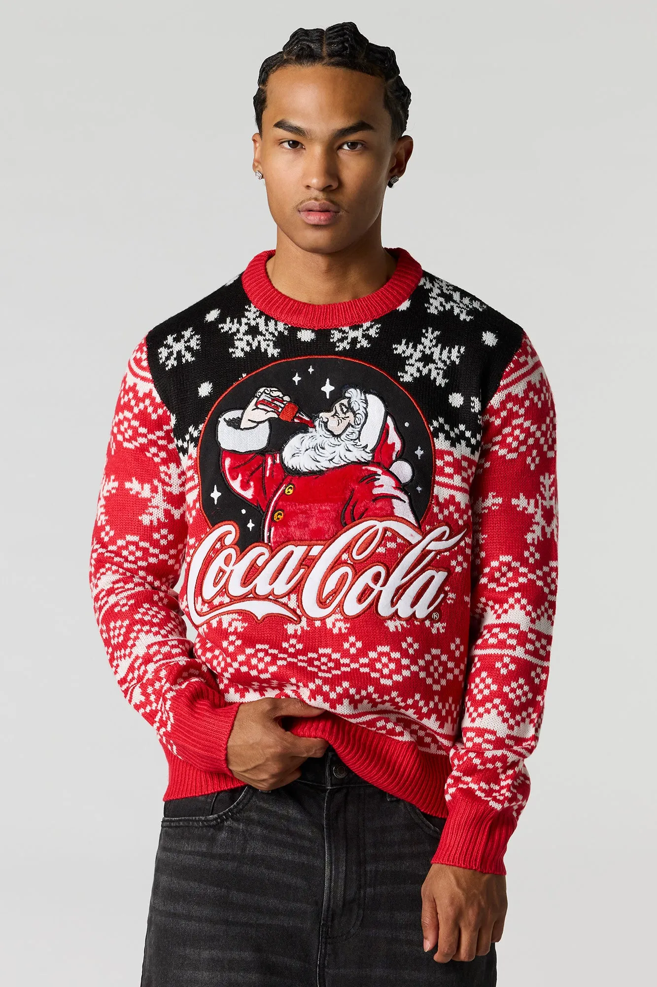 Coca Cola Chenille Embroidered Christmas Sweater sold by Urban Planet product image thumbnail 4