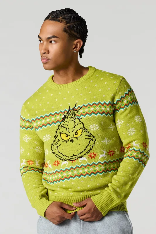 The Grinch Jacquard Knit Christmas Sweater sold by Urban Planet