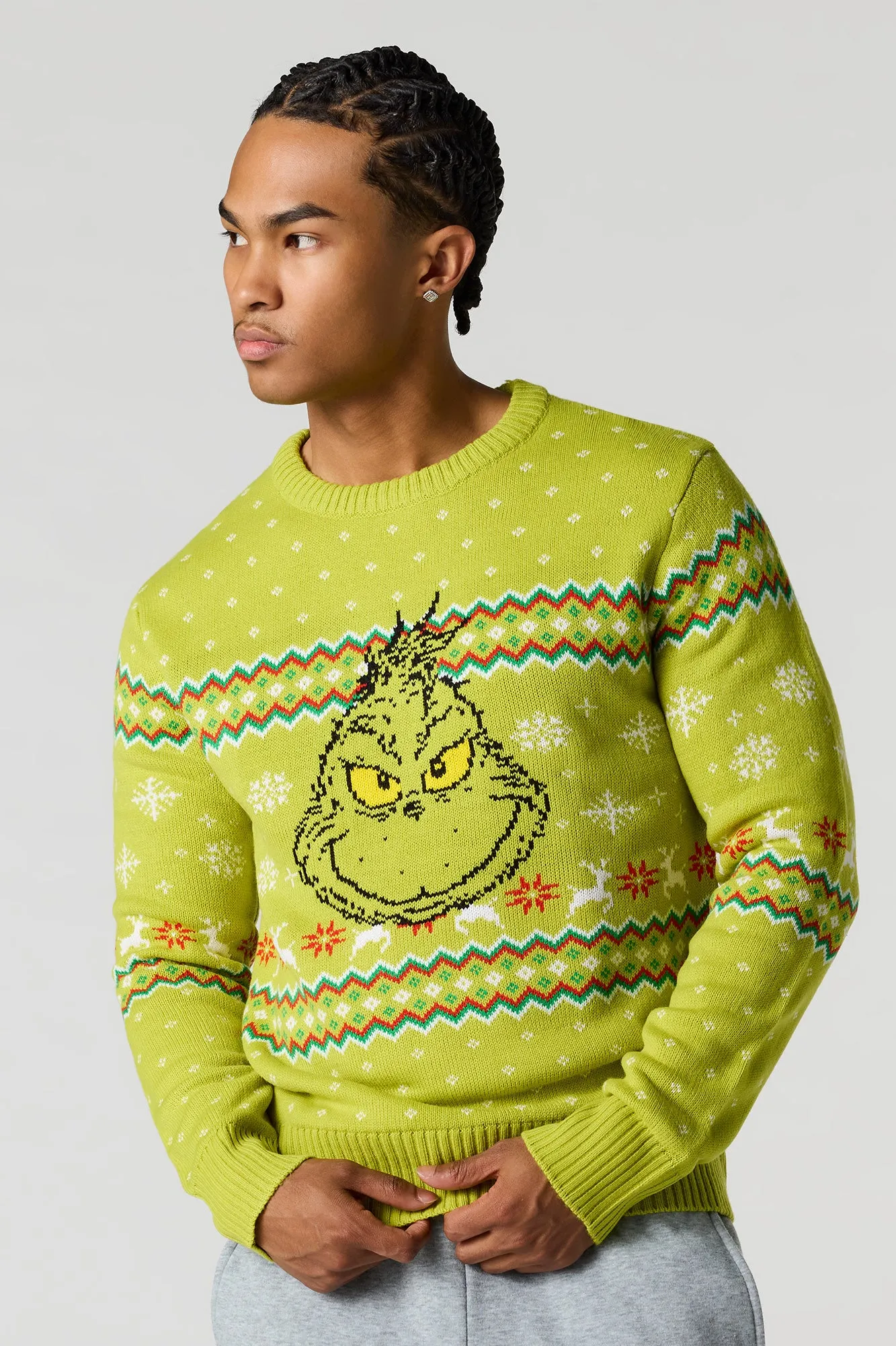 The Grinch Jacquard Knit Christmas Sweater sold by Urban Planet