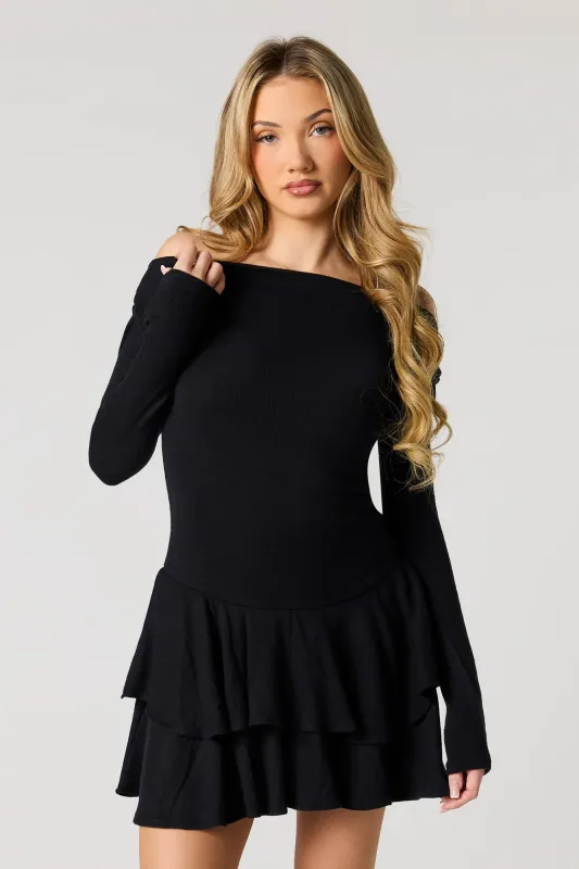 Ruffle Mini Sweater Dress sold by Urban Planet