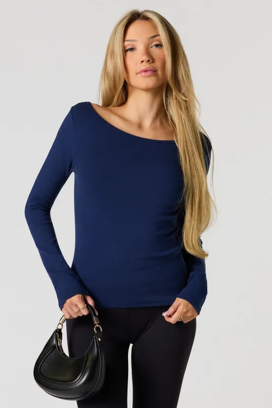 Boatneck Long Sleeve Top sold by Urban Planet