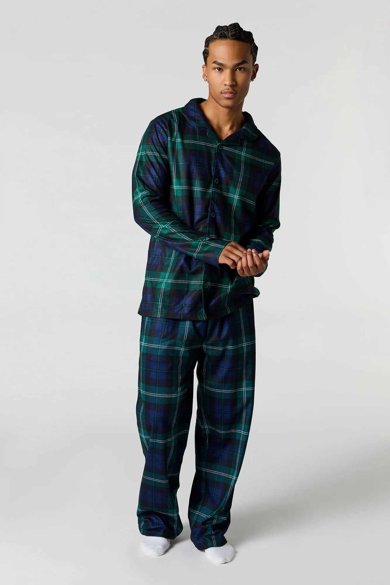 Mens Fammy Jammies Festive Flannel Pajama Set sold by Urban Planet product image thumbnail 5