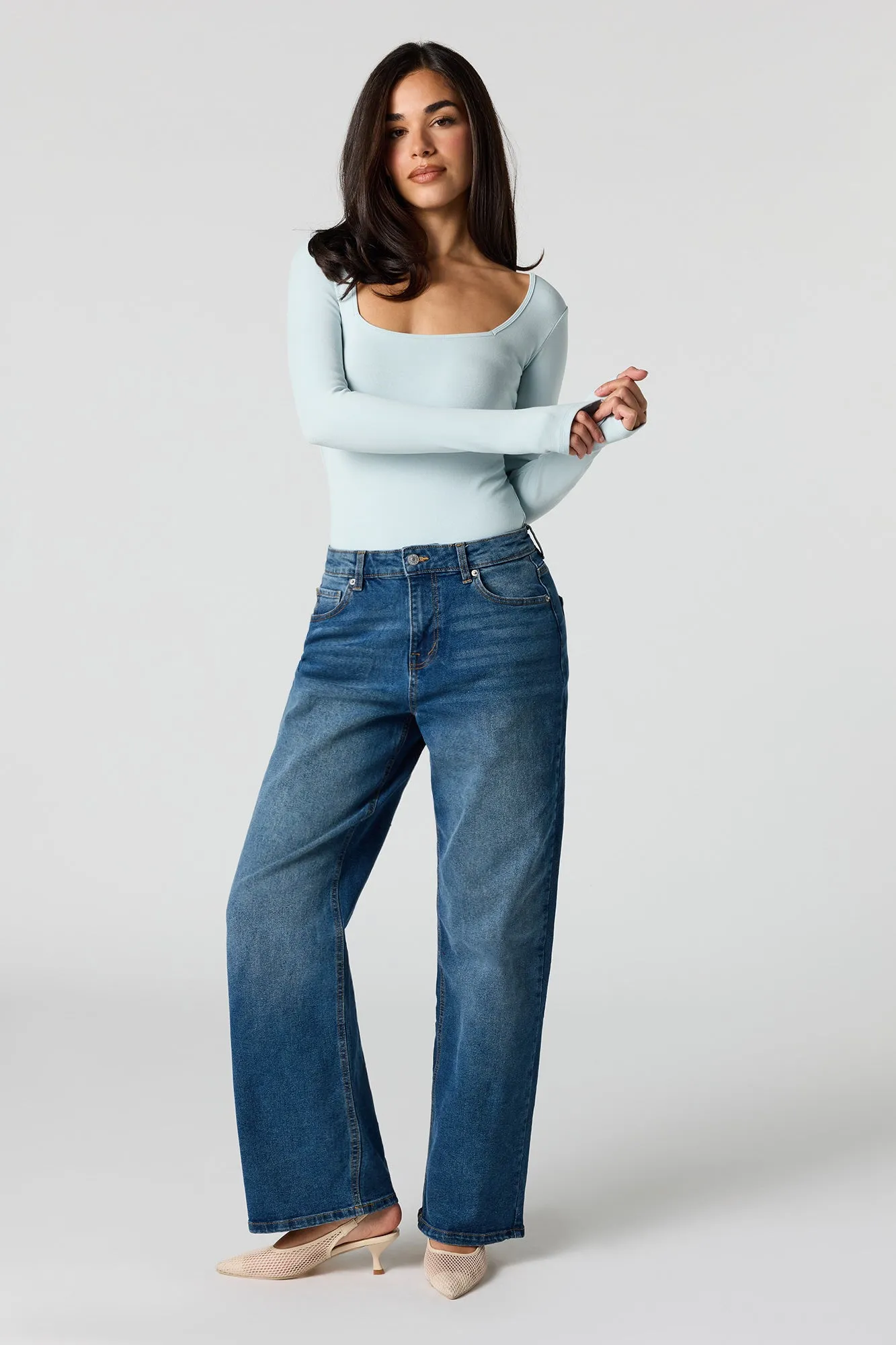 Square Neck Long Sleeve Bodysuit sold by Urban Planet product image thumbnail 3