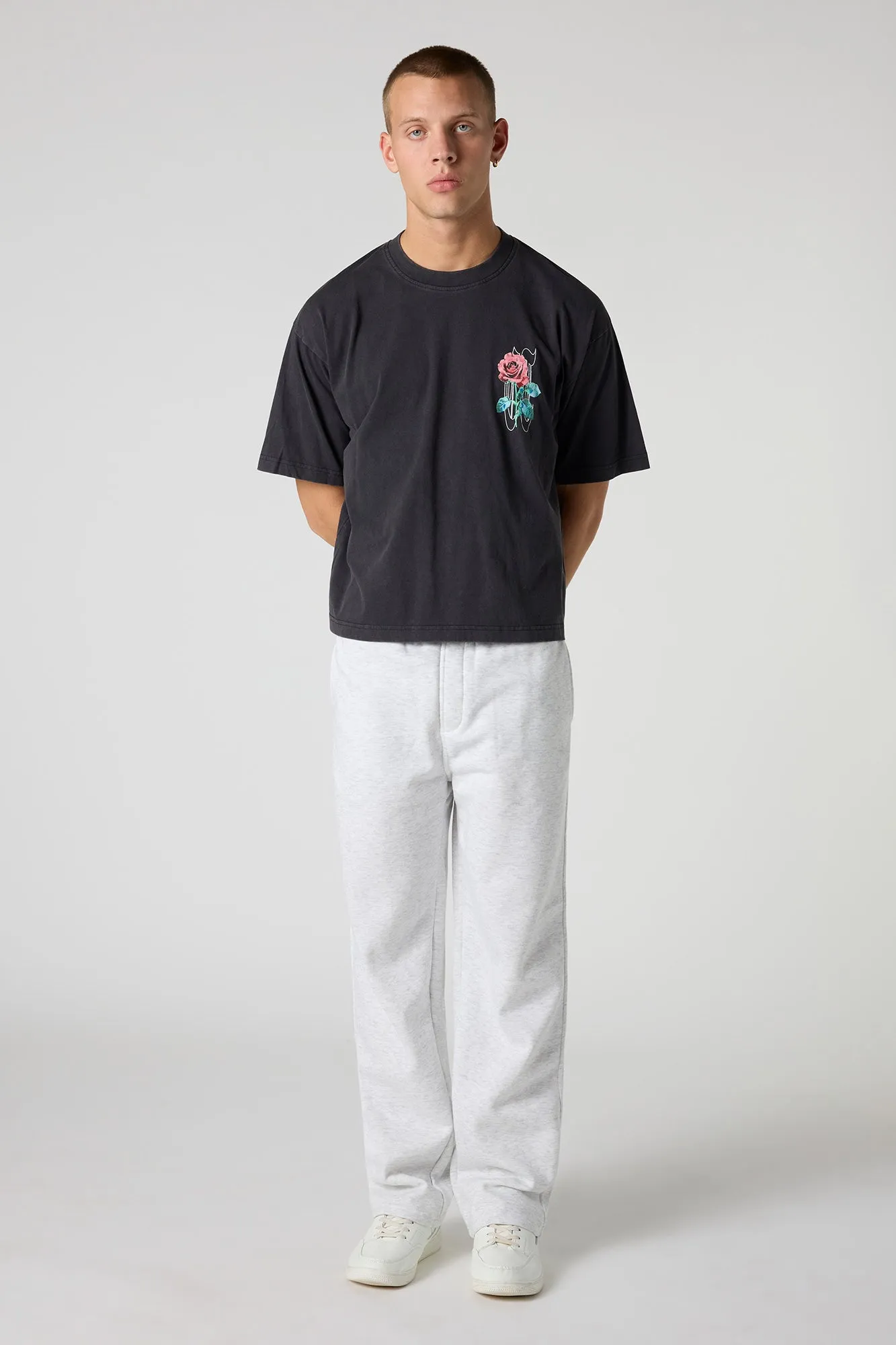 Rose Graphic Washed Boxy T-Shirt sold by Urban Planet product image thumbnail 3