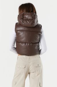Faux Leather Puffer Vest sold by Urban Planet