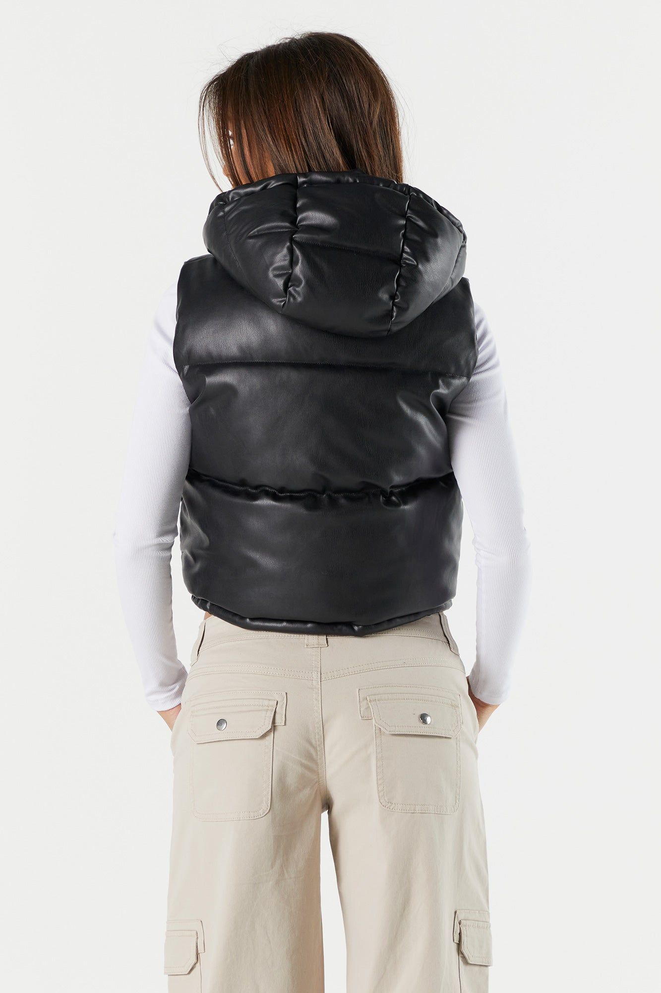 Faux Leather Puffer Vest sold by Urban Planet product image thumbnail 2
