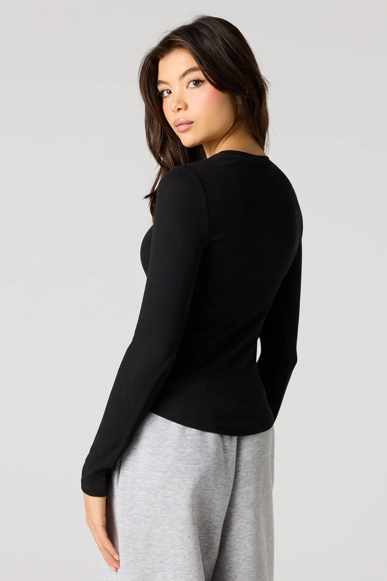 Ribbed Classic Long Sleeve Top sold by Urban Planet product image thumbnail 5
