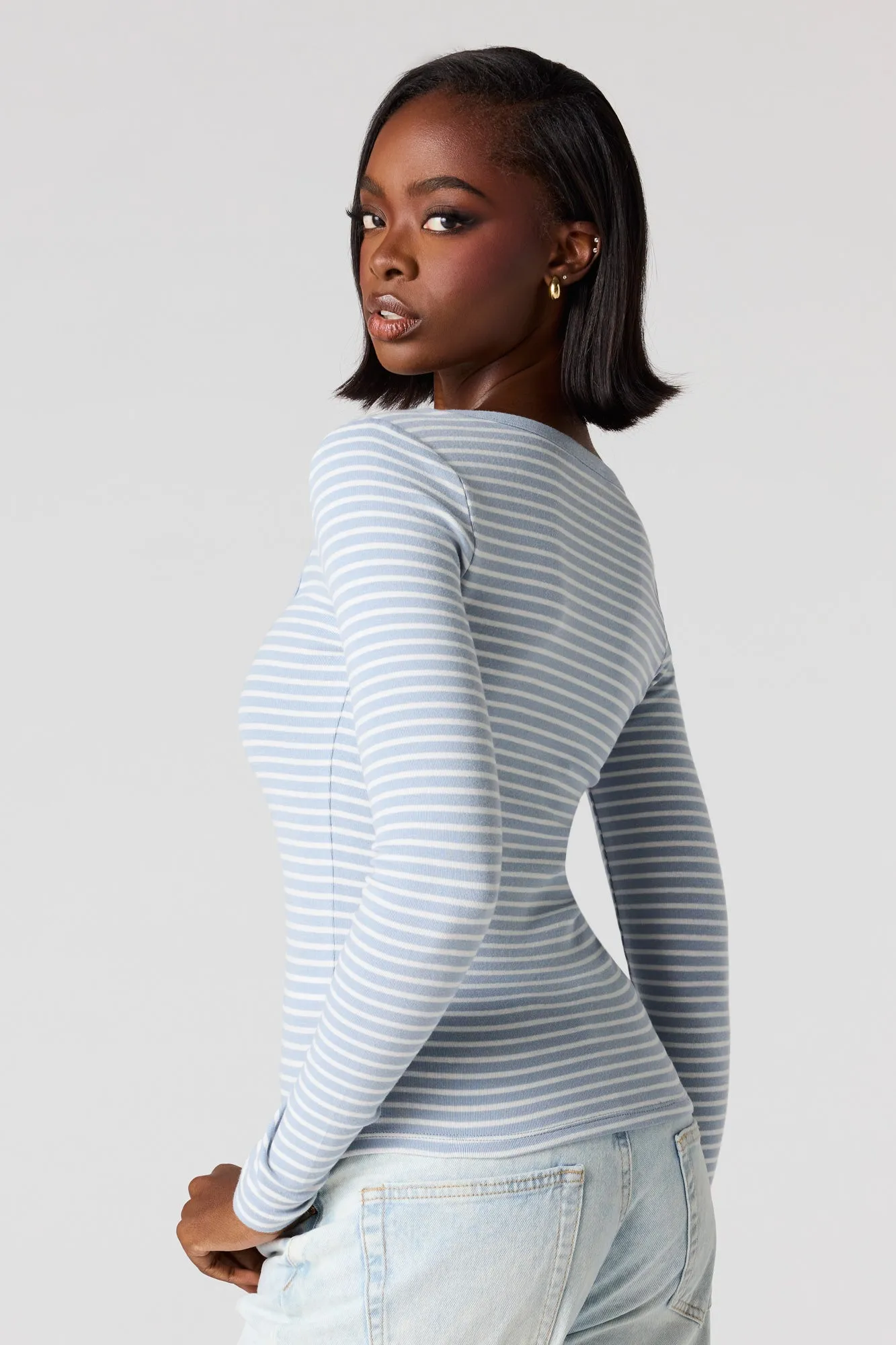 Ribbed Scoop Neck Long Sleeve Top sold by Urban Planet product image thumbnail 2