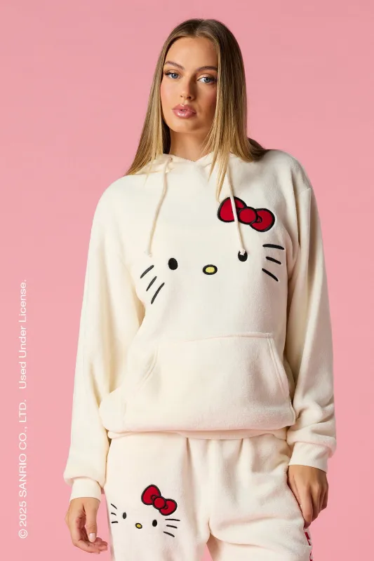 Hello Kitty® Holiday Embroidered Plush Hoodie sold by Urban Planet