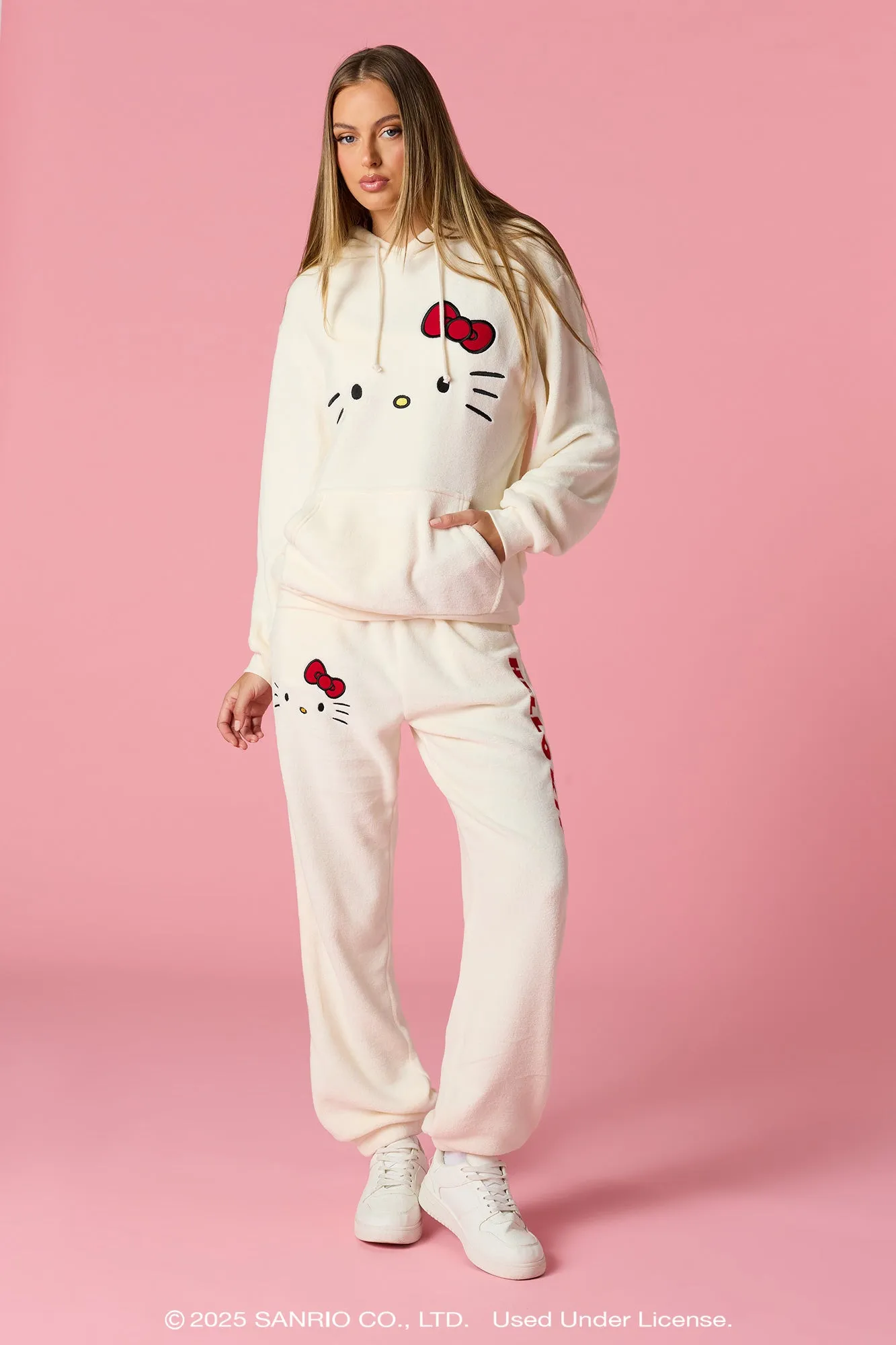 Hello Kitty® Holiday Embroidered Plush Hoodie sold by Urban Planet product image thumbnail 3