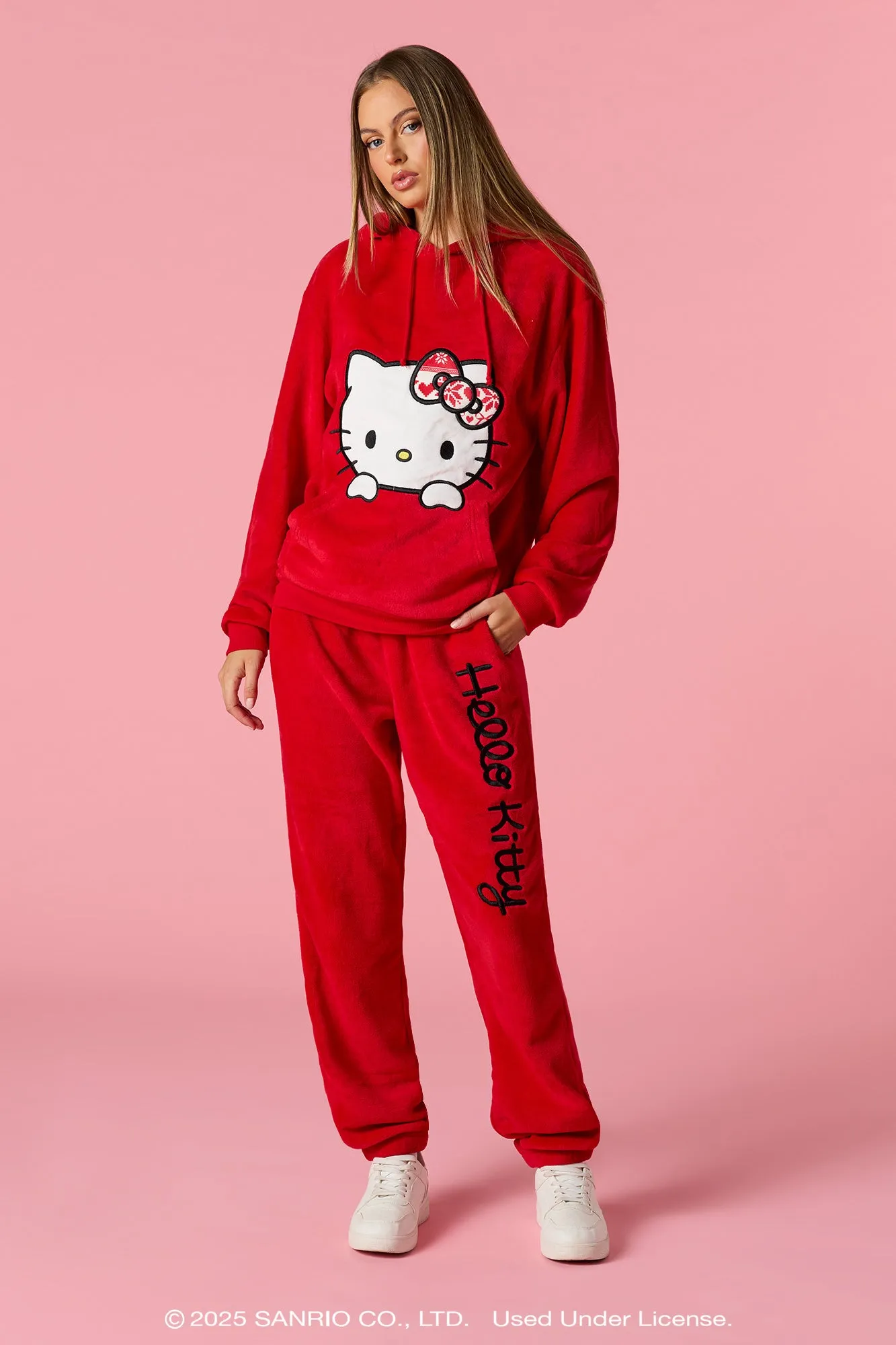 Hello Kitty® Holiday Embroidered Plush Jogger sold by Urban Planet product image thumbnail 4