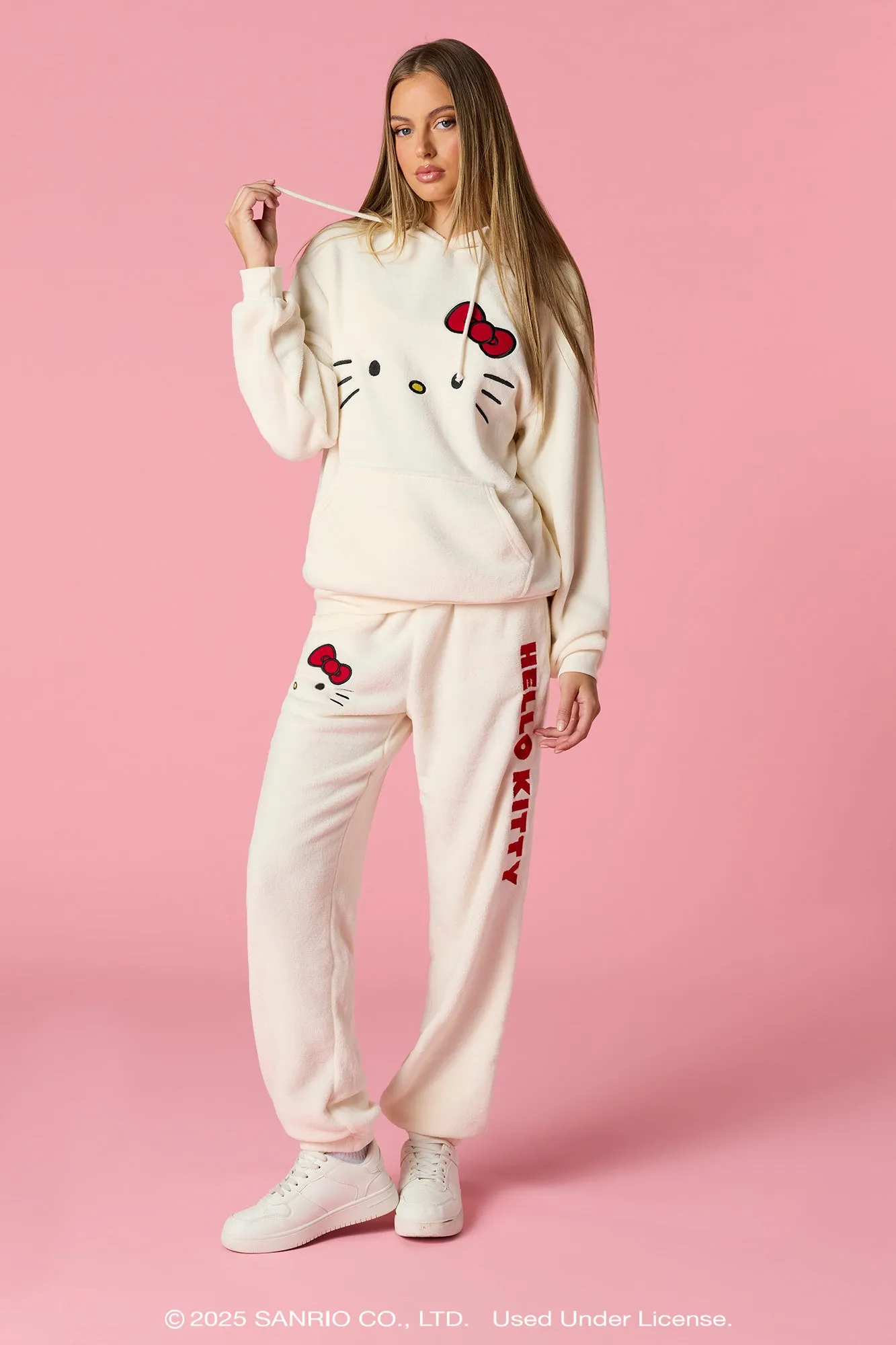Hello Kitty® Holiday Embroidered Plush Jogger sold by Urban Planet