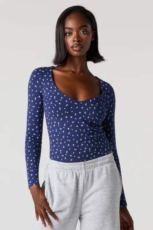 Contour V-Neck Classic Long Sleeve Top sold by Urban Planet