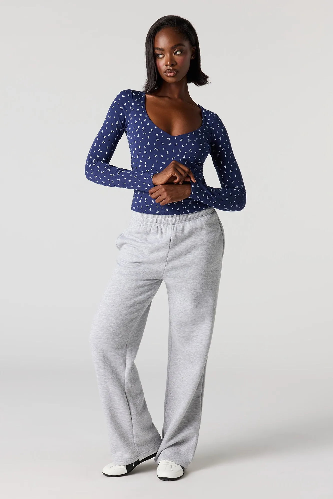 Contour V-Neck Classic Long Sleeve Top sold by Urban Planet product image thumbnail 3