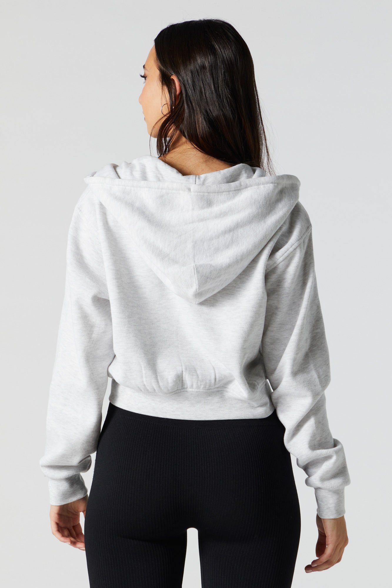 Fleece Zip-Up Cropped Hoodie sold by Urban Planet product image thumbnail 3