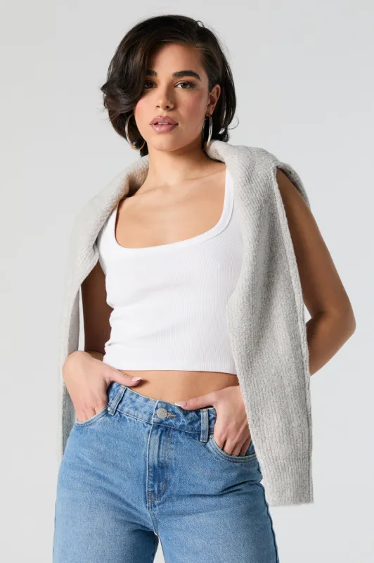 Chandail en tricot côtelé avec fermeture à glissière sold by Urban Planet